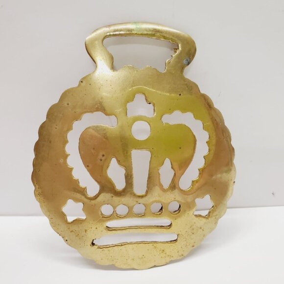 Unique Vintage 4" Horse Solid Brass Harness Decoration - Picture 1 of 2